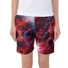 Art Space Abstract Red Line Women s Basketball Shorts by Vaneshart