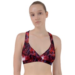 Art Space Abstract Red Line Sweetheart Sports Bra by Vaneshart