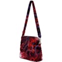 Art Space Abstract Red Line Zipper Messenger Bag View2