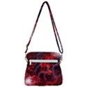 Art Space Abstract Red Line Zipper Messenger Bag View3