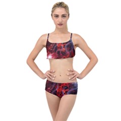 Art Space Abstract Red Line Layered Top Bikini Set by Vaneshart