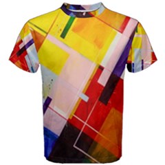 Abstract Lines Shapes Colorful Men s Cotton Tee by Vaneshart