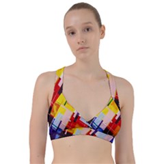 Abstract Lines Shapes Colorful Sweetheart Sports Bra by Vaneshart