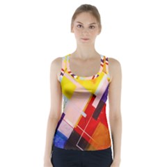 Abstract Lines Shapes Colorful Racer Back Sports Top by Vaneshart