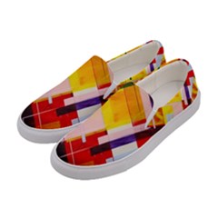 Abstract Lines Shapes Colorful Women s Canvas Slip Ons by Vaneshart