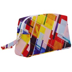 Abstract Lines Shapes Colorful Wristlet Pouch Bag (large) by Vaneshart