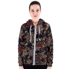 Patterns Abstract Flowers Women s Zipper Hoodie by Vaneshart