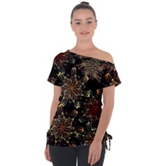 Patterns Abstract Flowers Tie-up Tee