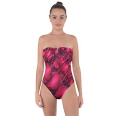 Heart Abstract Shape Pink Light Tie Back One Piece Swimsuit by Vaneshart