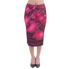 Heart Abstract Shape Pink Light Velvet Midi Pencil Skirt by Vaneshart