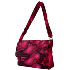 Heart Abstract Shape Pink Light Full Print Messenger Bag by Vaneshart