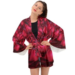 Heart Abstract Shape Pink Light Long Sleeve Kimono