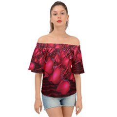 Heart Abstract Shape Pink Light Off Shoulder Short Sleeve Top