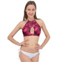 Heart Abstract Shape Pink Light Cross Front Halter Bikini Top View1