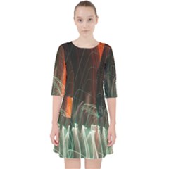 Fireworks Salute Sparks Abstract Lines Pocket Dress by Vaneshart