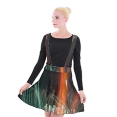 Fireworks Salute Sparks Abstract Lines Suspender Skater Skirt by Vaneshart