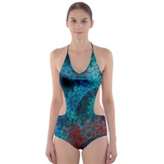 Abstract Patterns Spiral Cut-out One Piece Swimsuit