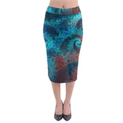 Abstract Patterns Spiral Midi Pencil Skirt by Vaneshart