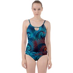 Abstract Patterns Spiral Cut Out Top Tankini Set by Vaneshart