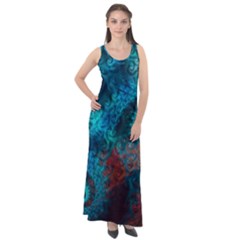 Abstract Patterns Spiral Sleeveless Velour Maxi Dress by Vaneshart