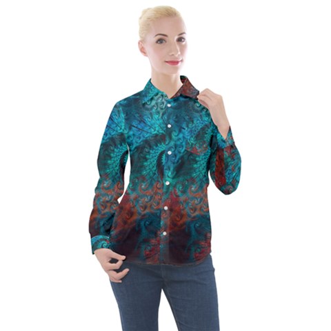 Abstract Patterns Spiral Women s Long Sleeve Pocket Shirt by Vaneshart