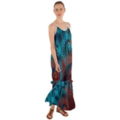 Abstract Patterns Spiral Cami Maxi Ruffle Chiffon Dress by Vaneshart