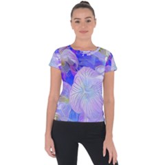 Flowers Abstract Colorful Art Short Sleeve Sports Top  by Vaneshart