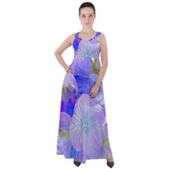 Flowers Abstract Colorful Art Empire Waist Velour Maxi Dress