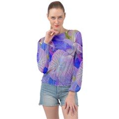 Flowers Abstract Colorful Art Banded Bottom Chiffon Top