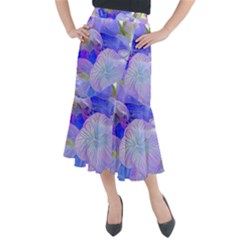 Flowers Abstract Colorful Art Midi Mermaid Skirt