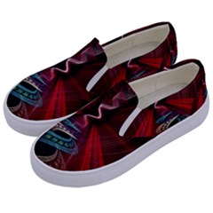 Patterns Red Abstract Kids  Canvas Slip Ons by Vaneshart