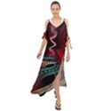 Patterns Red Abstract Maxi Chiffon Cover Up Dress View1