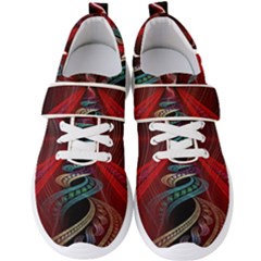 Patterns Red Abstract Men s Velcro Strap Shoes by Vaneshart