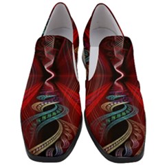 Patterns Red Abstract Women Slip On Heel Loafers by Vaneshart