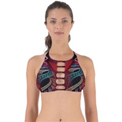 Patterns Red Abstract Perfectly Cut Out Bikini Top