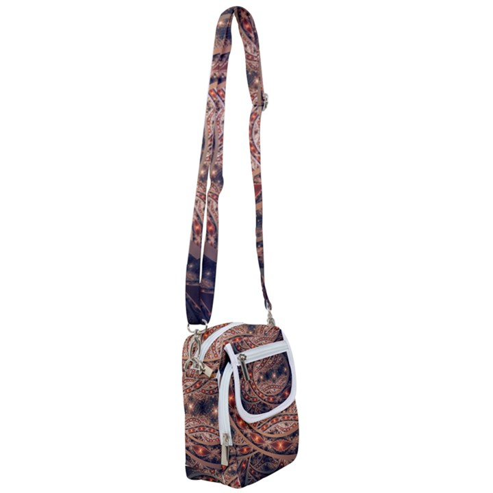 Fractal Patterns Abstract Dark Shoulder Strap Belt Bag