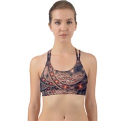 Fractal Patterns Abstract Dark Back Web Sports Bra by Vaneshart