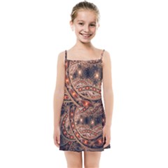 Fractal Patterns Abstract Dark Kids  Summer Sun Dress by Vaneshart