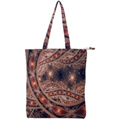 Fractal Patterns Abstract Dark Double Zip Up Tote Bag by Vaneshart