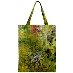 Abstract Spots Lines Green Zipper Classic Tote Bag by Vaneshart