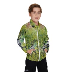 Abstract Spots Lines Green Kids  Windbreaker by Vaneshart