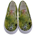 Abstract Spots Lines Green Kids  Canvas Slip Ons View1