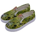 Abstract Spots Lines Green Kids  Canvas Slip Ons View2