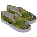 Abstract Spots Lines Green Kids  Canvas Slip Ons View3