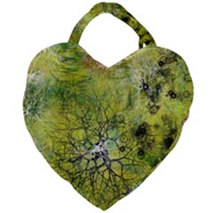 Abstract Spots Lines Green Giant Heart Shaped Tote by Vaneshart