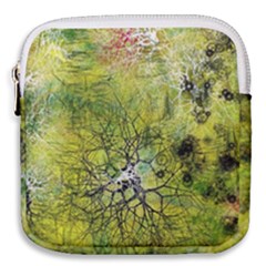 Abstract Spots Lines Green Mini Square Pouch by Vaneshart