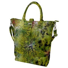 Abstract Spots Lines Green Buckle Top Tote Bag by Vaneshart