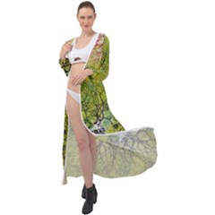 Abstract Spots Lines Green Maxi Chiffon Beach Wrap