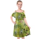 Abstract Spots Lines Green Kids  Cut Out Shoulders Chiffon Dress View1