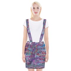 Stains Circles Watercolor Colorful Abstract Braces Suspender Skirt by Vaneshart